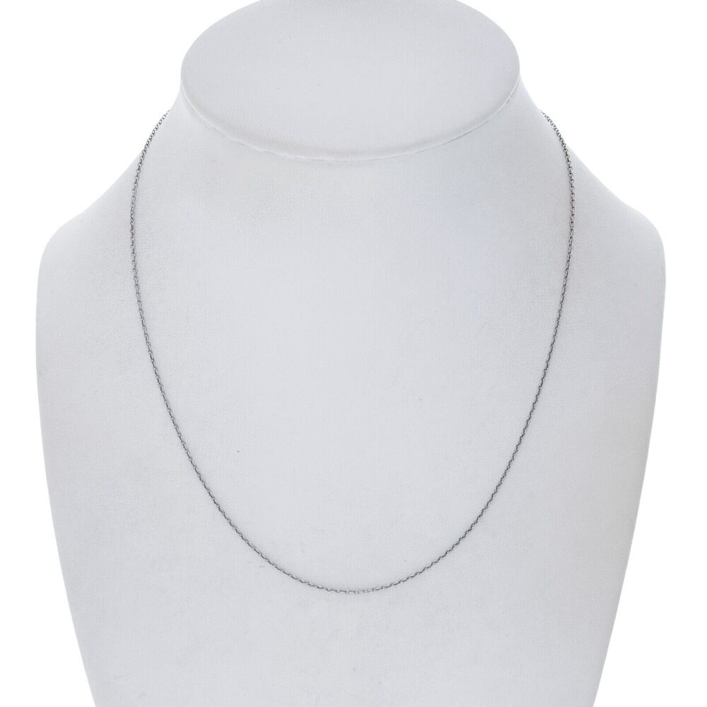 Estate Italian Sterling Silver 925 1.1mm Cable Chain Necklace 16.25"
